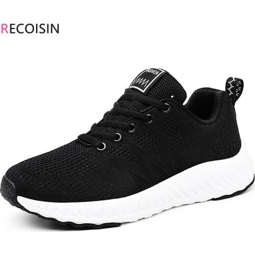 RECOISIN 2020 Autumn Flats Women Shoes Brethable Mesh Casual Shoes For Women Sneakers Basket Femme Ladies Shoes zapatos mujer