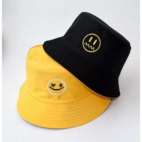 1pc Bucket Hats Women Letter Embroidered Double-sided Fisherman Hat Korean Style Solid Climbing Outdoor Sunscreen Bucket Hat