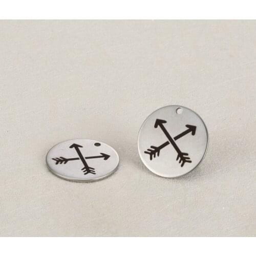 20pcs 18mm Diy Charm for necklace accessories with one or two arrow stainless steel pendant for jewelry handmade material