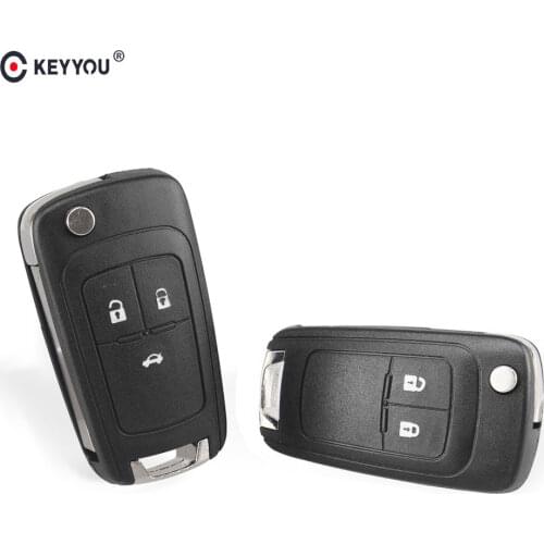 KEYYOU 10X For Vauxhall Opel Insignia Astra J 2 Button Keyless Flip Folding Fob Key Shell Case Remote HU100 Uncut Blade New