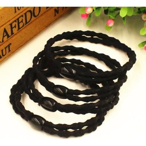 10pcs/lot Rubber Bands Elastics Tie Gum 2016 New Fashion Black Bamboo Hair Holder Girls' Womens Hair Accessories Free Shipping