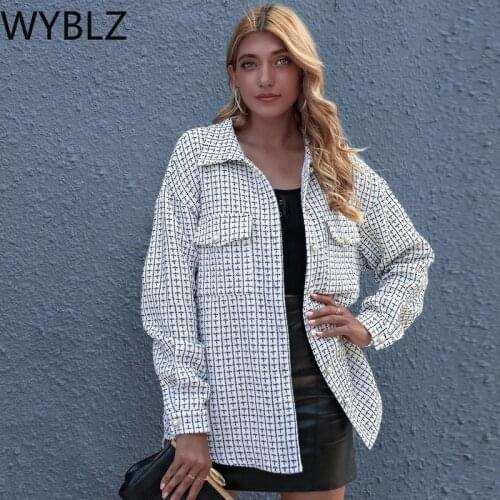 WYBLZ Women Vintage Oversize Plaid Shirts 2021 Spring-Autumn Chic Ladies Streetwear Loose Shirt Elegant Female Outfit Girls