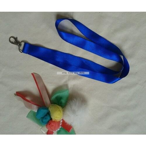 50pcs/Lot Custom Blue Polyester Neck Lanyard Cheap School Kids Children ID pouches Promotion Gift Lanyard With your own design