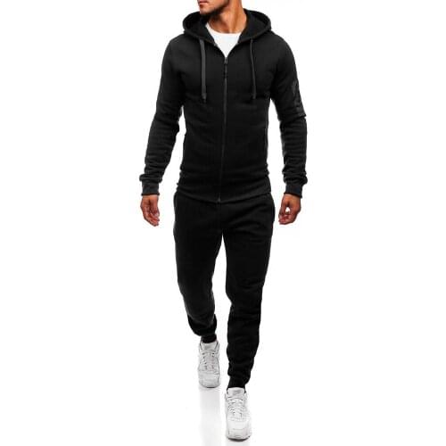 ZOGAA Men Tracksuit Sets Two Piece Hoodies Sweatshirts Tops and Pants Men Track Suit Casual Solid 2 Piece Set Men Sweat Suit