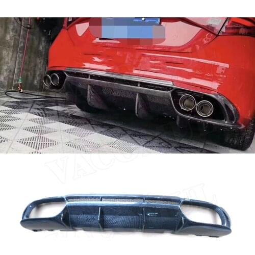 Carbon Fiber Rear Lip Diffuser Spoiler for Alfa Romeo Giulia Standard 2017-2020 QV style Rear Bumper Spoiler Car Styling FRP