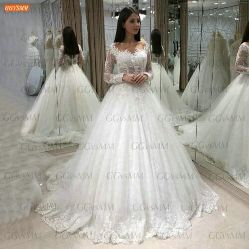 BOHO Long Sleeves Wedding Dress White Real Photos vestido de noiva 2021 Zipper Bride Gowns Ivory Customized vestido de casamento