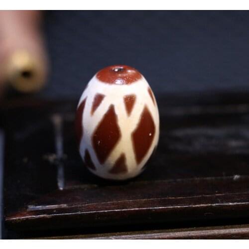 Treasure Talisman Magic Power Tibetan Old Oily Red Agate Cross Line Daluo dZi Bead Totem Amulet LZK timestown