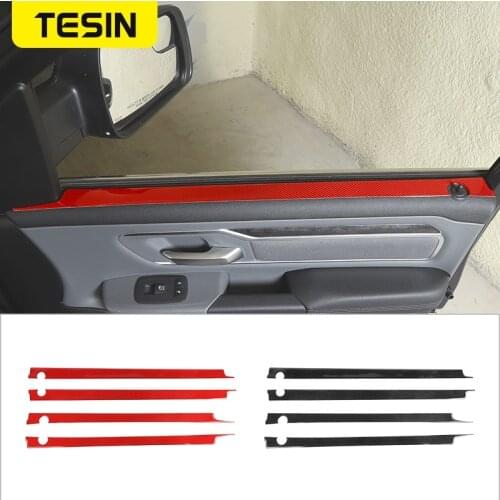 TESIN Car Window Inner Door Panel Decoration Cover Stickers for Dodge RAM 2018 2019 2020 2021 Interior Parts Car Accessories
