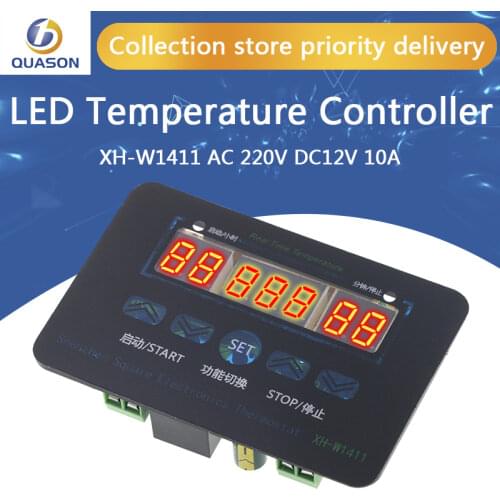 XH-W1411 W1411 AC 220V DC 12V 10A LED Digital Temperature Controller Thermostat Control Switch Sensor For Greenhouses Aquatic