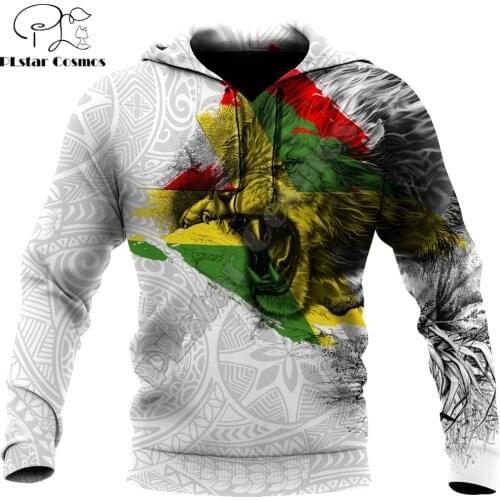 Jamaica lion roar 3D All Over Printed Mens hoodies Harajuku Streetwear Fashion Hoodie Unisex Jacket Tracksuits Drop shipping