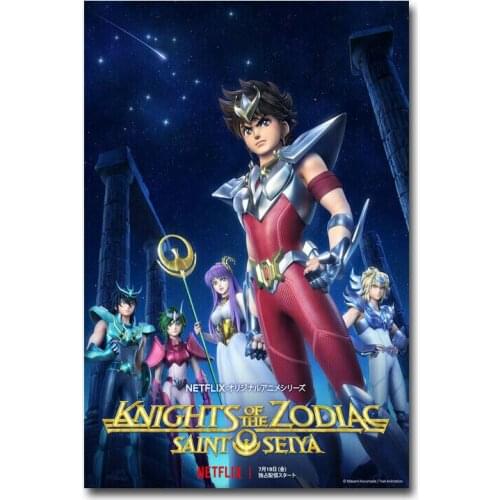 Saint Seiya Knights of the Zodiac Animated TV Silk Fabric Wall Poster Art Decor Sticker Bright