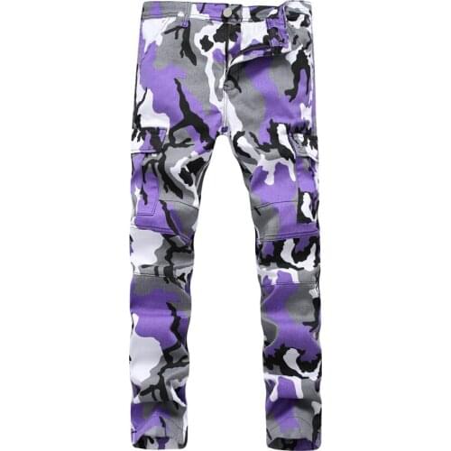 YUANL·SH Mens Camouflage Jeans