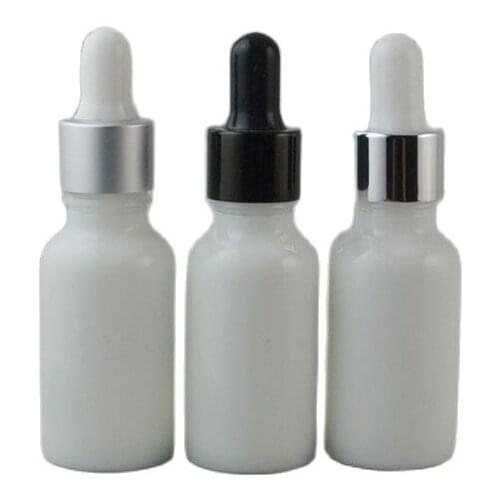 3ML 15ML 20ML 20pcs/lot Empty DIY Cosmetic Essential Oil Bottle, White Elegant Dropper Bottle, Glass Cosmetic Liquid Package