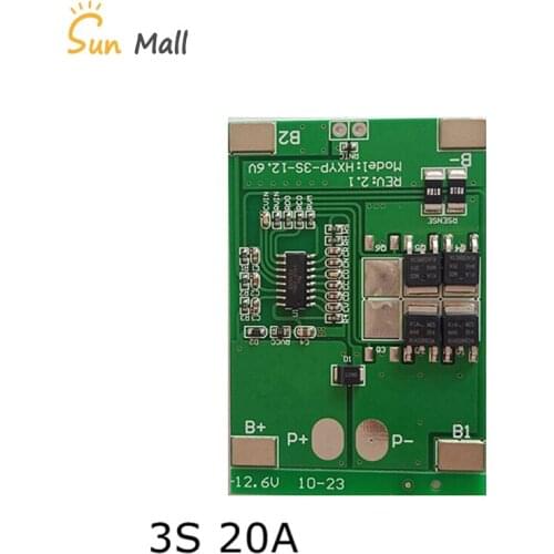3S 11.1V 12V 12.6V Lithium battery protection Board Continuous current 14A BMS Lithium battery charing Board Limiting 20A