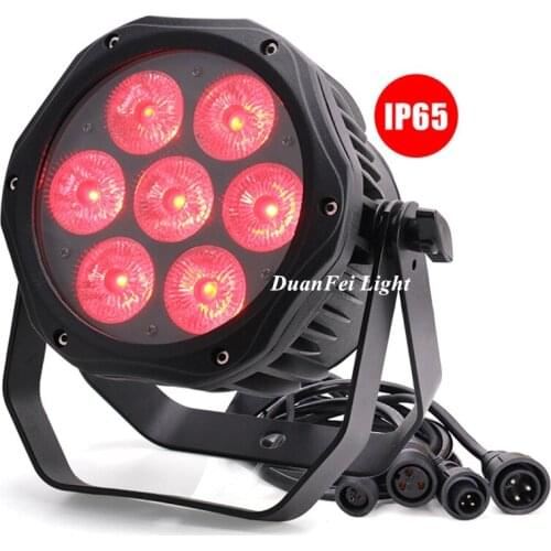 40lot New Outdoor IP65 7x18w rgbwa+uv 6in1 led par light Waterproof Lyre Wash LED RGBWA UV par made in Guangzhou