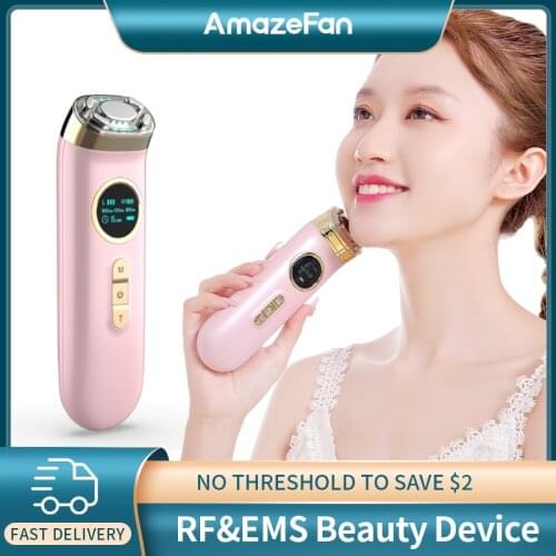 AmazeFan New RF&EMS Mesotherapy Electroporation Radio FrequencyLifting Skin Rejuvenation Wrinkle Removal LED Photon Massager