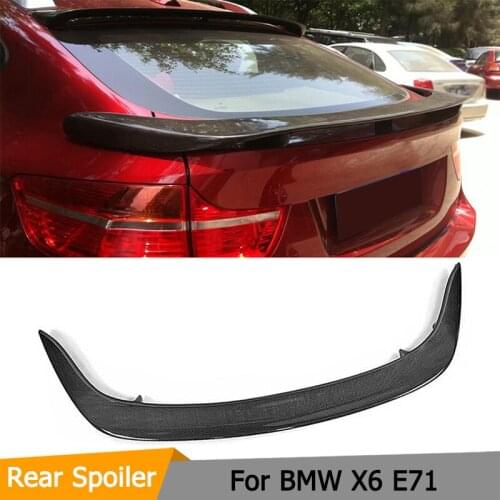 Car Rear Trunk Boot Lip Wing Spoiler For BMW X6 E71 2008-2014 Carbon Fiber Rear Tail Trunk Roof Spoiler Wing