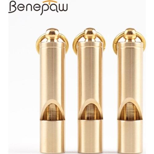 Benepaw Vintage Brass Dog Whistle For Pet Behavior Training Portable Quality Clear Lound Sound Stop Barking Aids Keychain