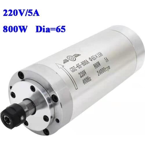 Free Shipping Hot Sale Water Cooling Spindle GDZ-65-800A 0.8Kw CNC 800W Spindle Motor Dia.65mm ER11 220V 5A