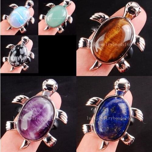 Free Shipping Fashion Jewelry Wholesale 6pcs 25x32MM Turtle Bead Ring 6.5~12" US Adjust WFH240