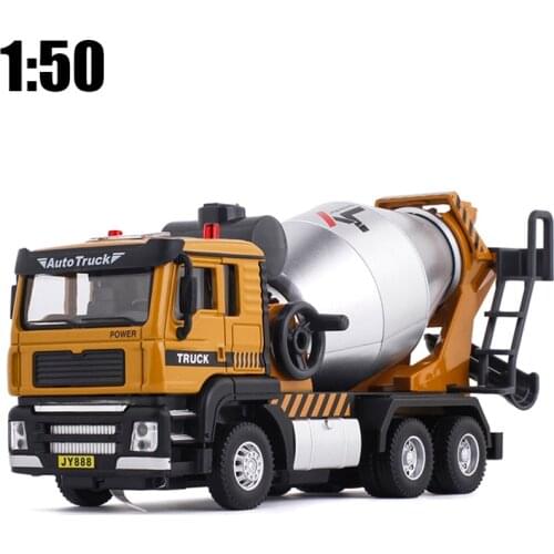 1:50 Scale Cement Mixer Truck Car Engineering Toy Sound Light Educational Collection For Children Gift Free Shipping