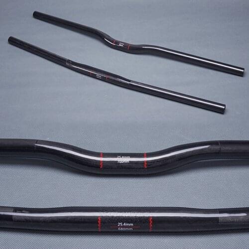 NO LOGO Glossy UD Carbon Fiber Bicycle Handlebar 25.4mm Mountain Bike Bars Cycling MTB Parts