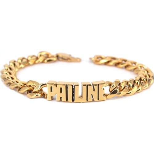 Noelia Custom Name Bracelets for Women Men Stainless Steel Gold 8mm Cuban Chain Personalized Classic Nameplate Jewelry браслет