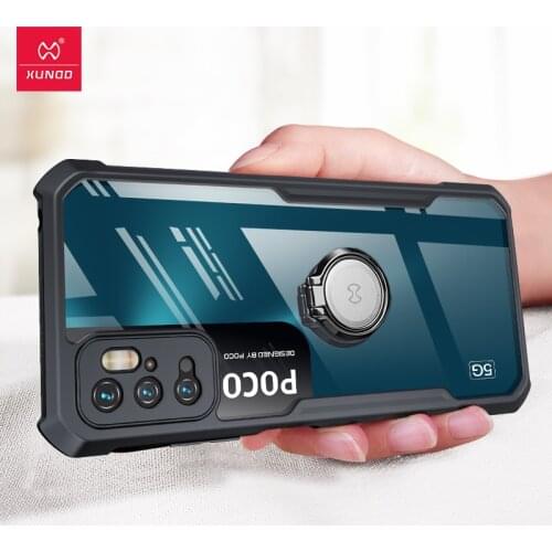 For POCO M3 Pro Cover Stand Set, Xundd Ring Case, For POCOPHONE POCO M3 Pro X3 F3 F2 Case Holder Transparent Shockproof Cover