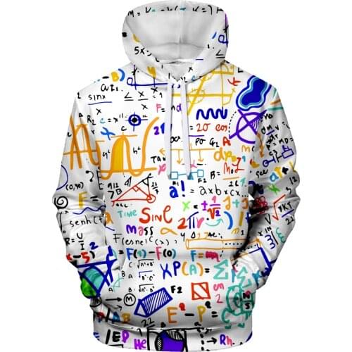 Science Formula 3d Hoodies sweatshirts Colorful 3D Print Man Woman Funny Math Logistics chemistry Hooded streetwear Sweatshirts