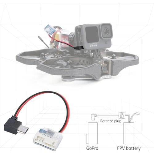 2PCS 137mm IFight Type-C 90 Degree To XH2.54 5V Balance Plug Power Cable 4S-6S for GoPro Hero 6/7/8/9 Protek25 Protek35 HD