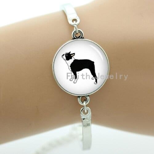 Wearable Art animal silhouette Elegant Design boston terrier bracelet Novelty Interesting cartoon dog bracelet B 845