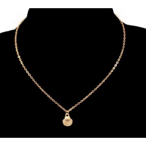 Dainty Gold Silver Color Shell Shape Necklace Pendant For Charm Women Personality Simple Clavicle Chain Necklace Collar Jewelry