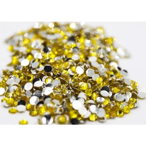 Citrine Color 3~6mm Factory Flatback стразы Resin Non hotfix Rhinestones in Bulk Package Plastic Nail Art Decoration for Garment