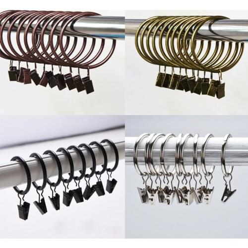 Curtain Rings Bath Curtain 10 pcs/pack Home Decoration Clamps Drapery Clips Rod Clips Window High Qaulity Shower