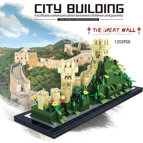 Disney Mickey mouse Around the World micro diamond block China Great Wall model assemble build brick educational toy nanobrick