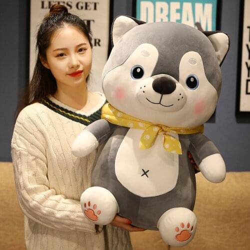 45/55cm Stuffed Soft Animal Husky Bulldog & Pekingese Plush Toys Cartoon Dolls Kawaii Dog Toys for Children Kids Birthday Gift