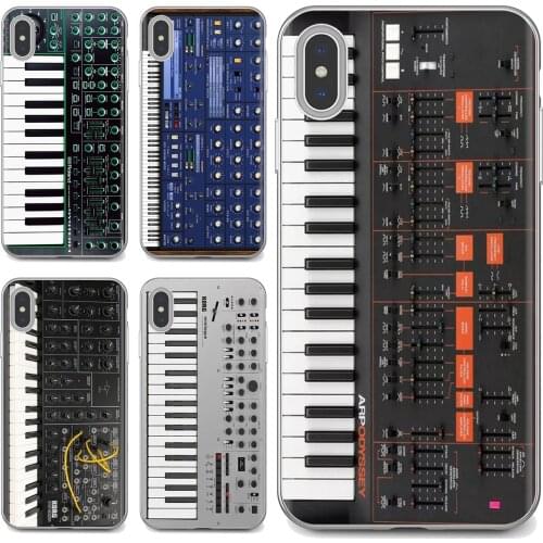 For iPhone iPod Touch 11 12 Pro 4 4S 5 5S SE 5C 6 6S 7 8 X XR XS Plus Max 2020 Soft Case Vintage Synth Synthesizer Moog Print