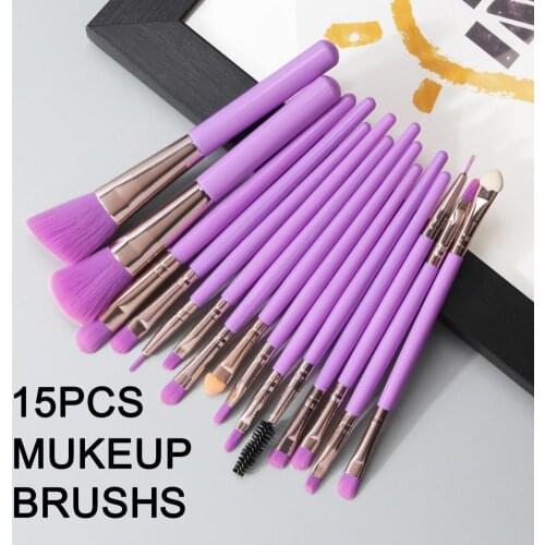 15Pcs/Set Women Foundation Powder Eyeshadow Blusher Soft Brushes Makeup Kit