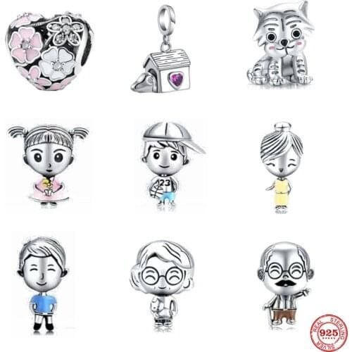 NEW dog boy girl dad mom grandma grandfather bead fit Original Pandora charms silver 925 bracelet women jewelry accessories X283