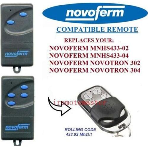 NOVOFERM NOVOTRON MNHS433-02/MNHS433-04 compatible remote control replacement 433,92mhz Rolling code beautiful
