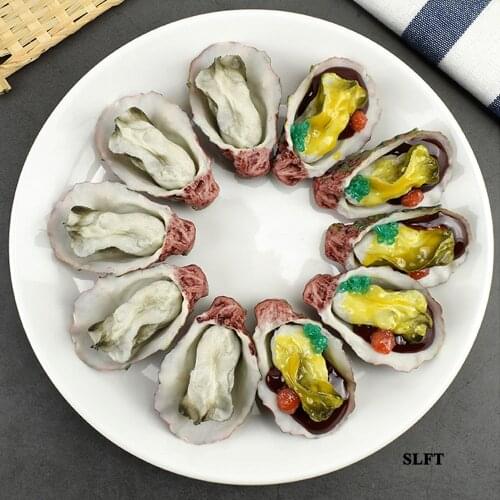 Fake food dining room hall hotel restaurant Kitchen cabinet store shop decoration artificial simulation scallop Oyster model