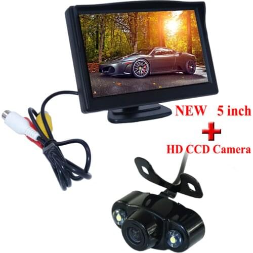 FOR car parking shockproof car rear view camera with 2 LED lights+car backup monitor 5" adapt all cars as for Cadillac for Kia