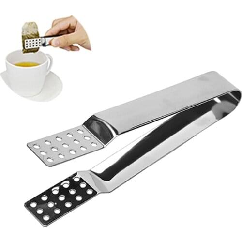 Tea strainer stainless steel teabag squeezer tea bag tongs ice cube mini tongs
