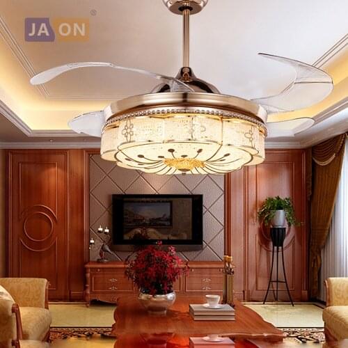 LED Modern Steel Alloy Acryl ABS Gold Ceiling Fan.LED Lamp.LED Light.Ceiling Lights.LED Ceiling Light.For Foyer Bedroom