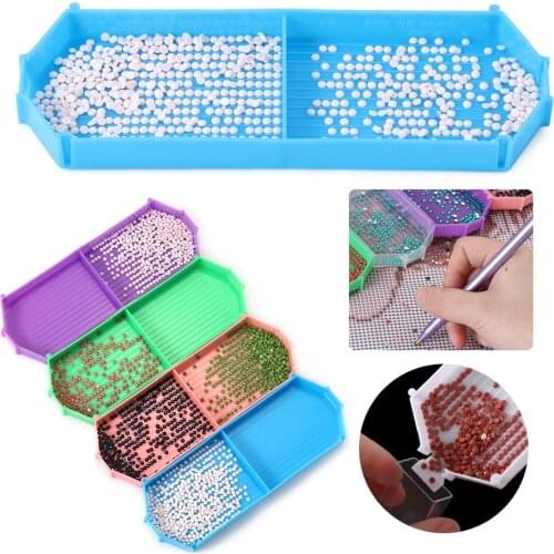 Upgrade Large Capacity Diamond Painting Tray Plastic Drill Plate Cross Stitch Embroidery Accessories Nail Art Beading Plates