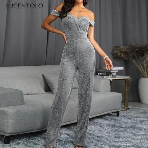 Women Sexy Jumpsuit Spring Summer Womens Slim Spaghetti Strap Elegant Wide-legged Trousers Long Jumpsuits Lugentolo