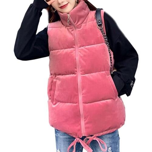 Winter Cotton Vest Women Sleeveless Waistcoat Zipper Warm Thick Plus Size Korean Style Jackets Female Casual Vests Coat Womens