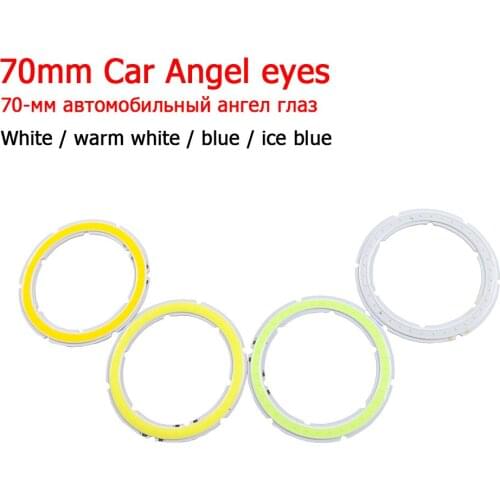 1Pair 70mm Angel eyes DC12V 14V Auto Halo Rings Angel Eye COB Headlight Led Angel Eyes Motorcycle accessories Decor