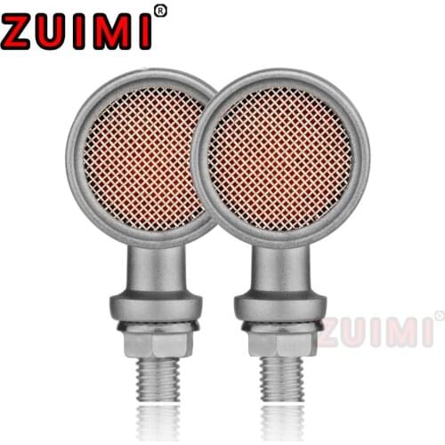 2 pieces Motorcycle LED Turn Signal Aluminum Horn with Mesh Light for Ducati monster 796 800 1199 panigale Motocross Accessories