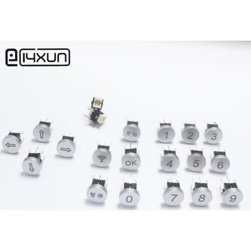 2pcs LED OD 10mm Switch Cap CIRCLE 12V 50mA 0~9 Start Pause Digit Symbol Cap for 6*6mm Momentary Tact Push Button Switch